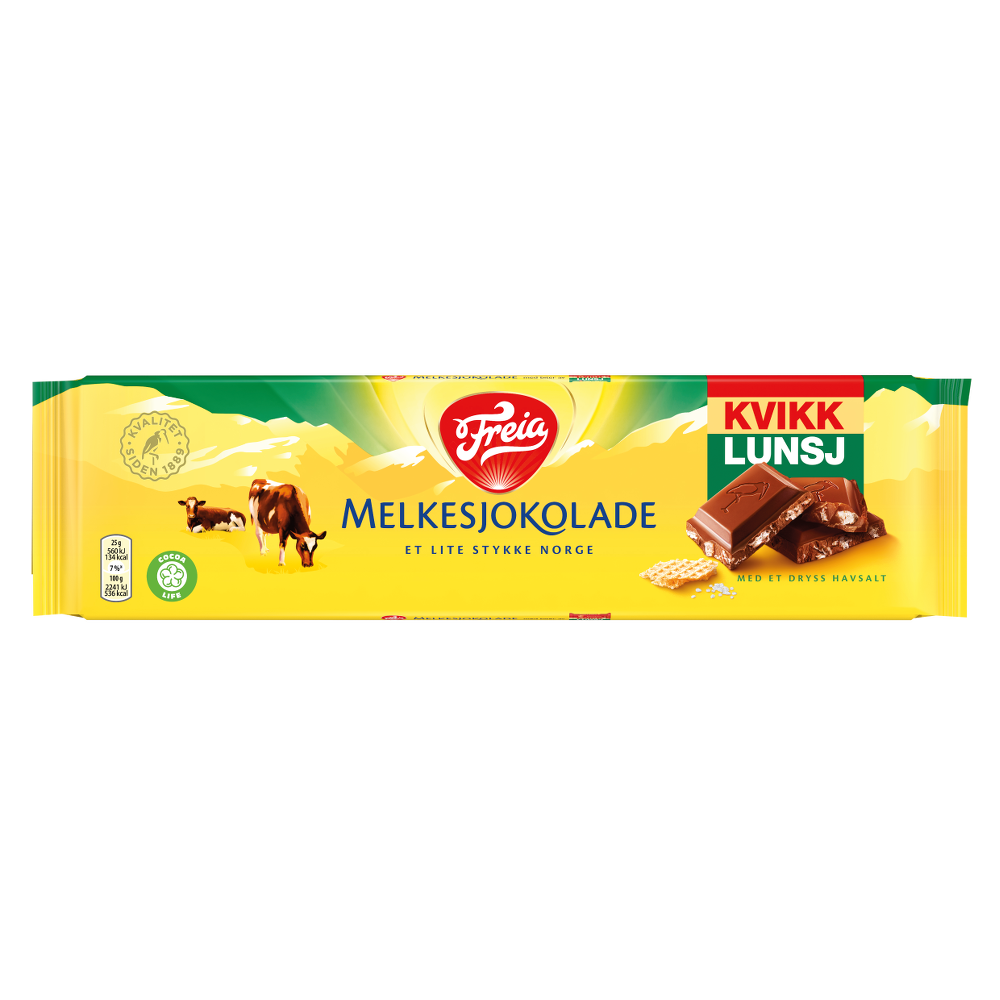 Freia Milk Chocolate with Kvikk Lunsj 200g