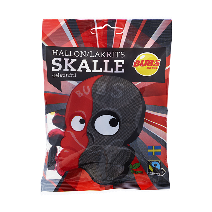 Bubs Raspberry/Liquorice Skull Minis 90g