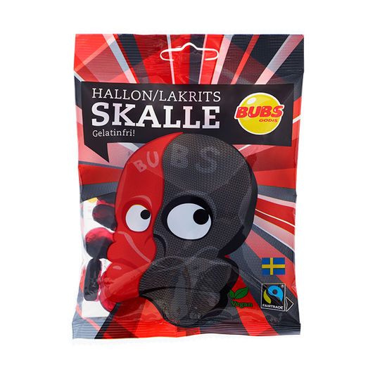 Bubs Raspberry/Liquorice Skull Minis 90g