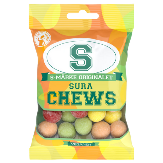 S-Märke Chews Sour Fruit Balls 70g