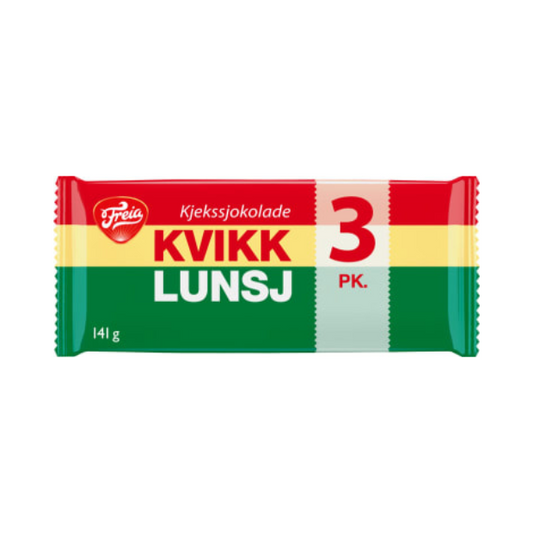 Kvikk Lunsj Chocolate 3x47g Freia – Norwegian Chocolate Bar