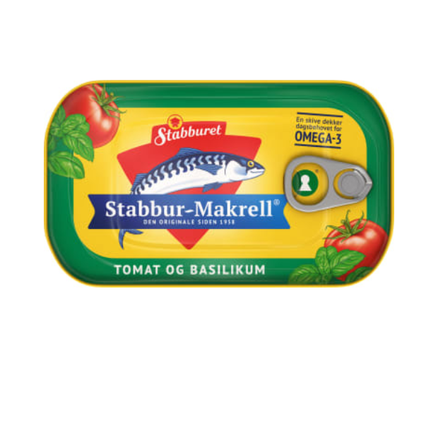 Stabbur-Makrell Tomato & Basil 110g – Makrell i Tomat & Basilikum