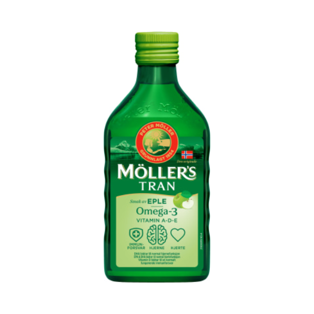 Møllers Cod Liver Oil Apple Flavor 250ml – Tran med Eplesmak