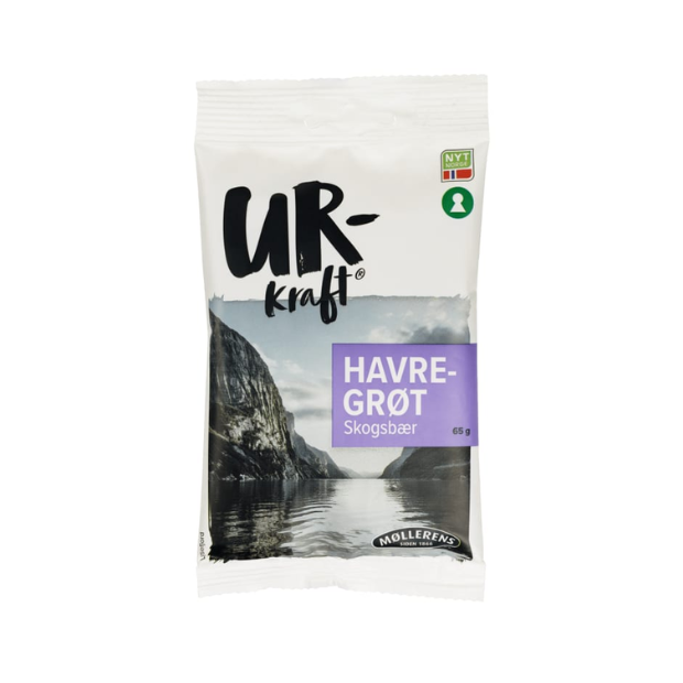 Urkraft Oatmeal with Forest Berries 65g – Havregrøt med Skogsbær