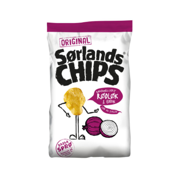 Sørlandschips Caramelized Red Onion & Vinegar 140g – Karamellisert Rødløk & Eddik