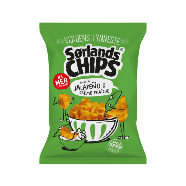 Sørlandschips Jalapeno & Creme Fraiche 275g