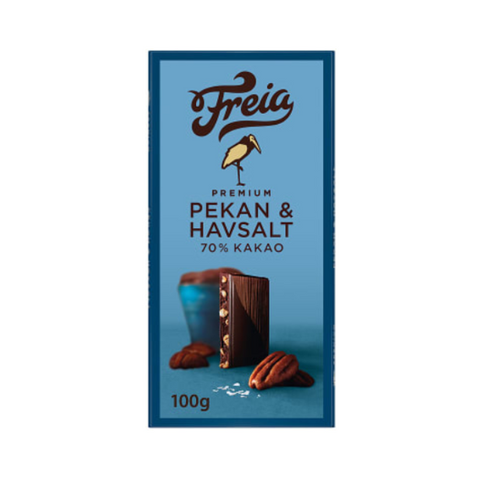 Freia Premium Dark Chocolate 70% with Pecan & Sea Salt 100g – Pekan & Havsalt