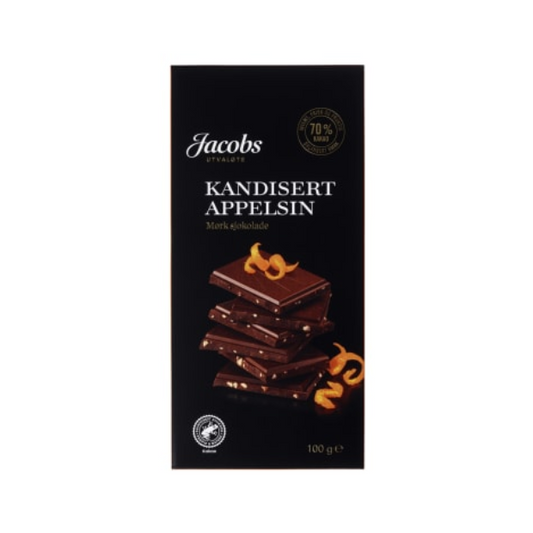 Jacobs Dark Chocolate 70% with Orange 100g – Sjokolade Mørk 70% med Appelsin