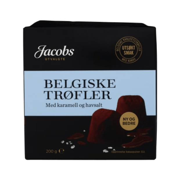 Belgian Truffles with Caramel & Sea Salt 200g (Jacobs) – Belgiske Trøfler Karamell & Havsalt - Scandi Candy Swedish Candy Shop