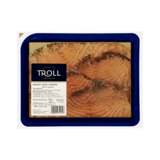 Troll Gravlax Sliced 100g – Norwegian Laks Gravet Skivet