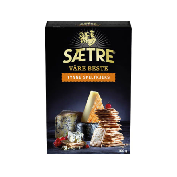 Sætres Best Thin Spelt Crackers 100g – Speltkjeks Tynne