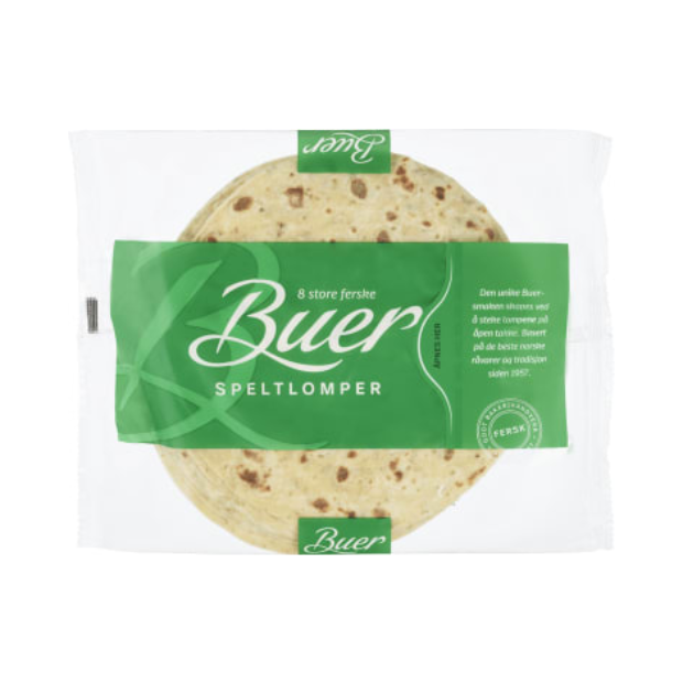 Buer Spelt Lomper 8pcs 270g – Norwegian Spelt Wraps