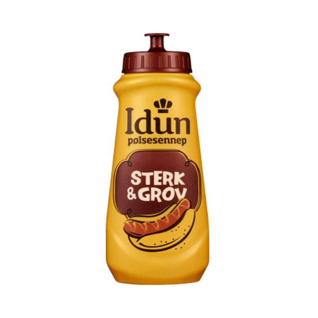 Idun Sausage Mustard Strong & Coarse 490g – Pølsesennep Bod Sterk & Grov