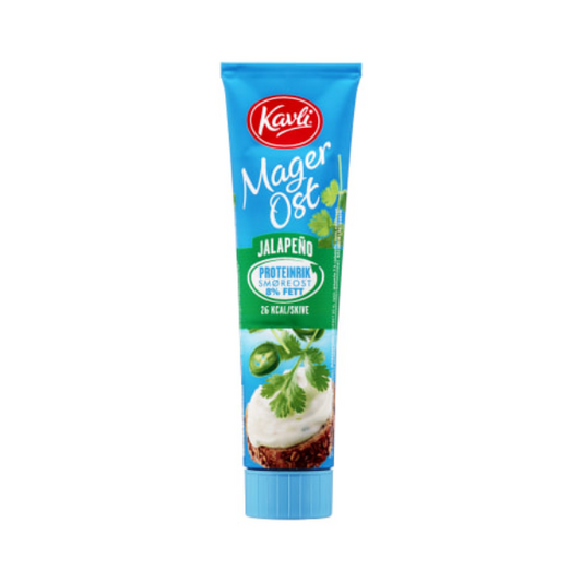 Kavli Low-Fat Cheese with Jalapeno 175g Tube – Magerost med Jalapeno