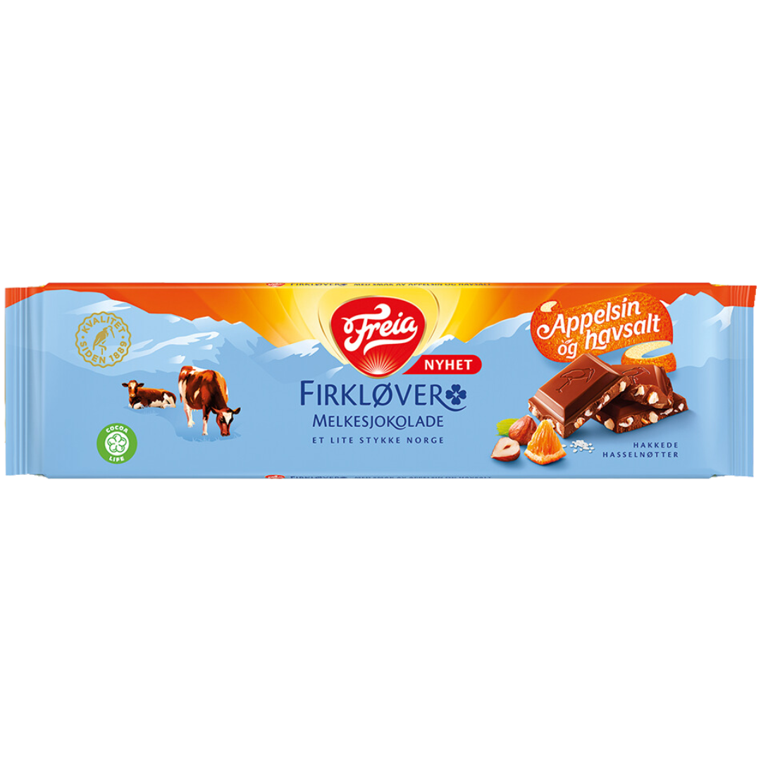 Freia Firkløver Milk Chocolate with Nuts, Orange & Sea Salt