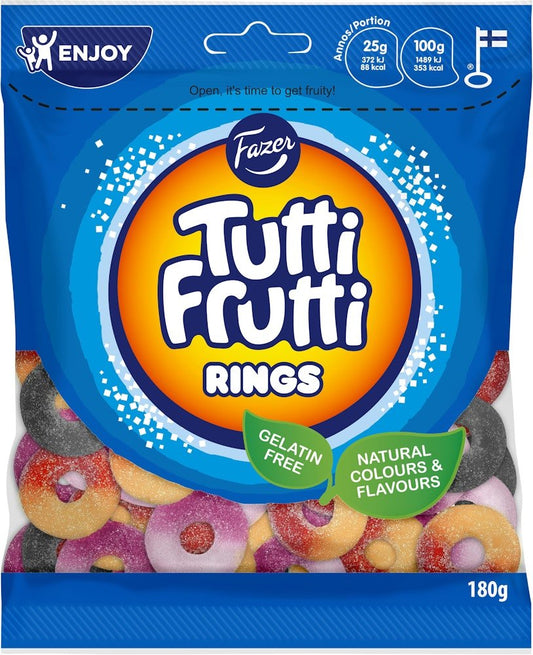 Tutti Frutti Rings 120g - Scandi Candy Swedish Candy Shop